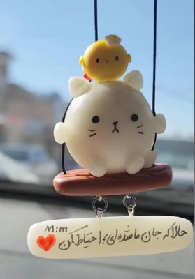 تصویر  آویز  گربه و جوجه