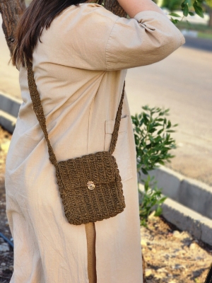 تصویر  کیف رافیا مدل مربع